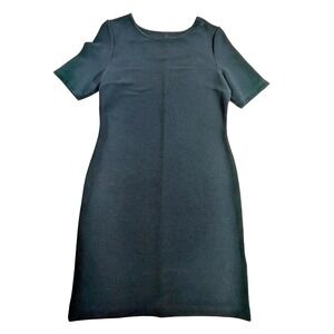 Mario Serrani Navy Sheath Dress Short Sleeve Crew‎ Neck, Size M